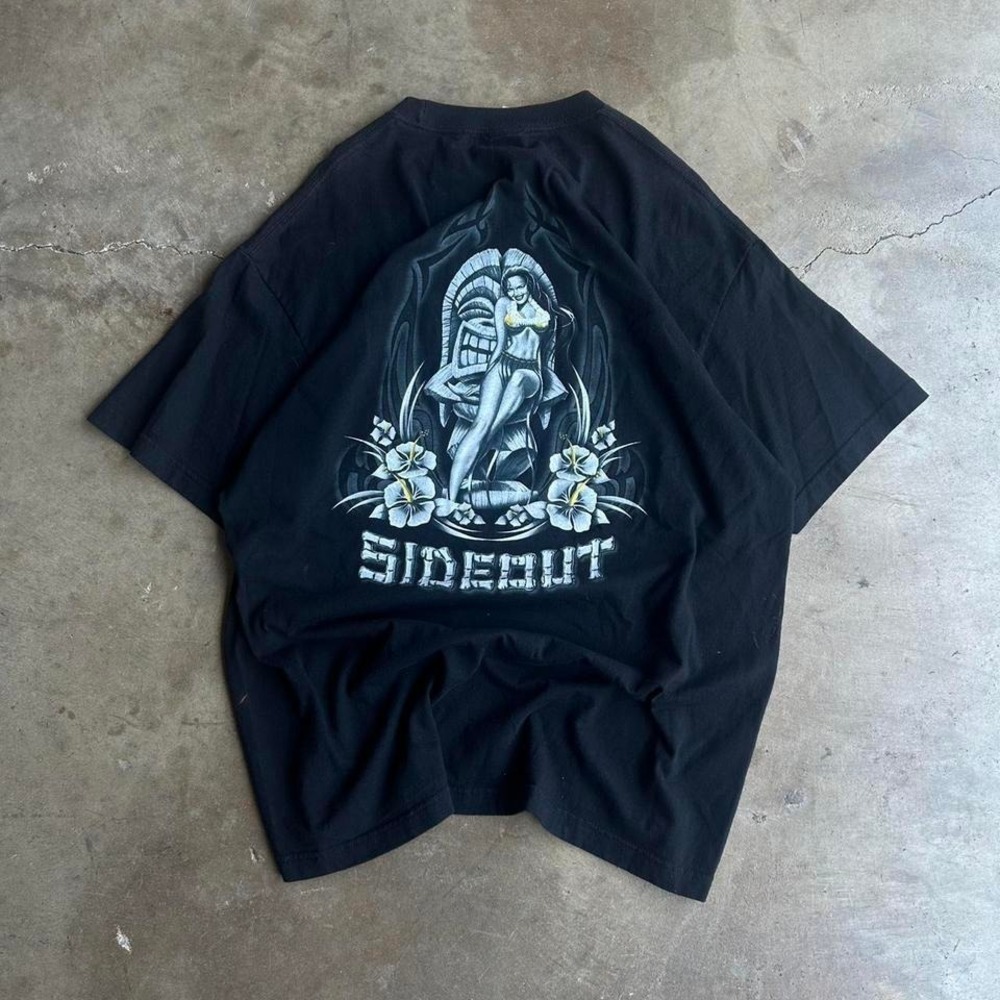 vintage y2k Side out hula girl vintage surf t-shirt